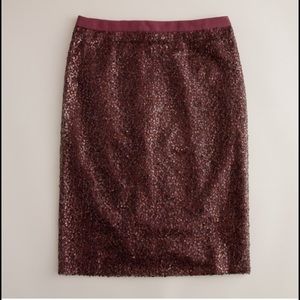 J CREW SEQUIN SKIRT IN CABERNET GORGEOUS!!!